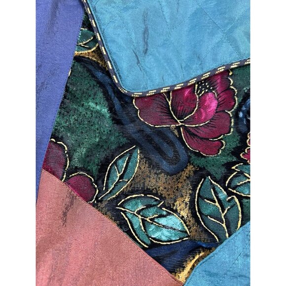 Vintage Westbound Windbreaker Womens L Petites Velvet Burnout Floral Jacket 80s - Picture 12 of 16